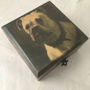 Vintage boxer dog jewelry box rare home decor